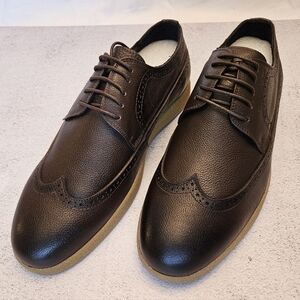 🇨🇦 NIB Size 8 Wingtip Brown Leather Shoes, Lace Up, Snover Product of Canada